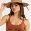 Straw Braid Trim Panama Womens Hat