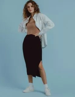 WEST OF MELROSE Womens Midi Skirt