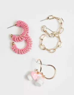 FULL TILT 3 Piece Beaded Mushroom Earring Set