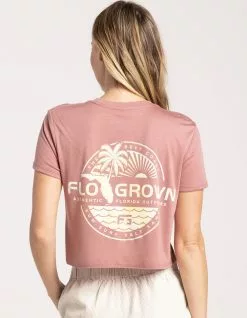 FLO GROWN Sunrise Crest Womens Crop Tee