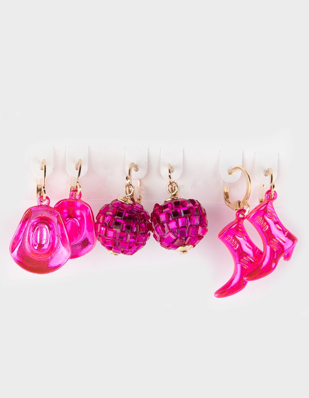 FULL TILT 3 Pack Disco Cowboy Boots Earring Set