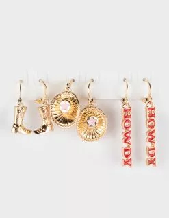 FULL TILT 3 Pack Howdy Hoop Earring Set