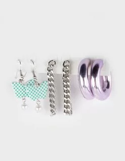 FULL TILT 3 Pack Butterfly Hoop Earring Set