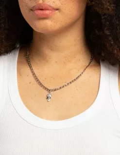 RSQ Cuban Link Skull Necklace