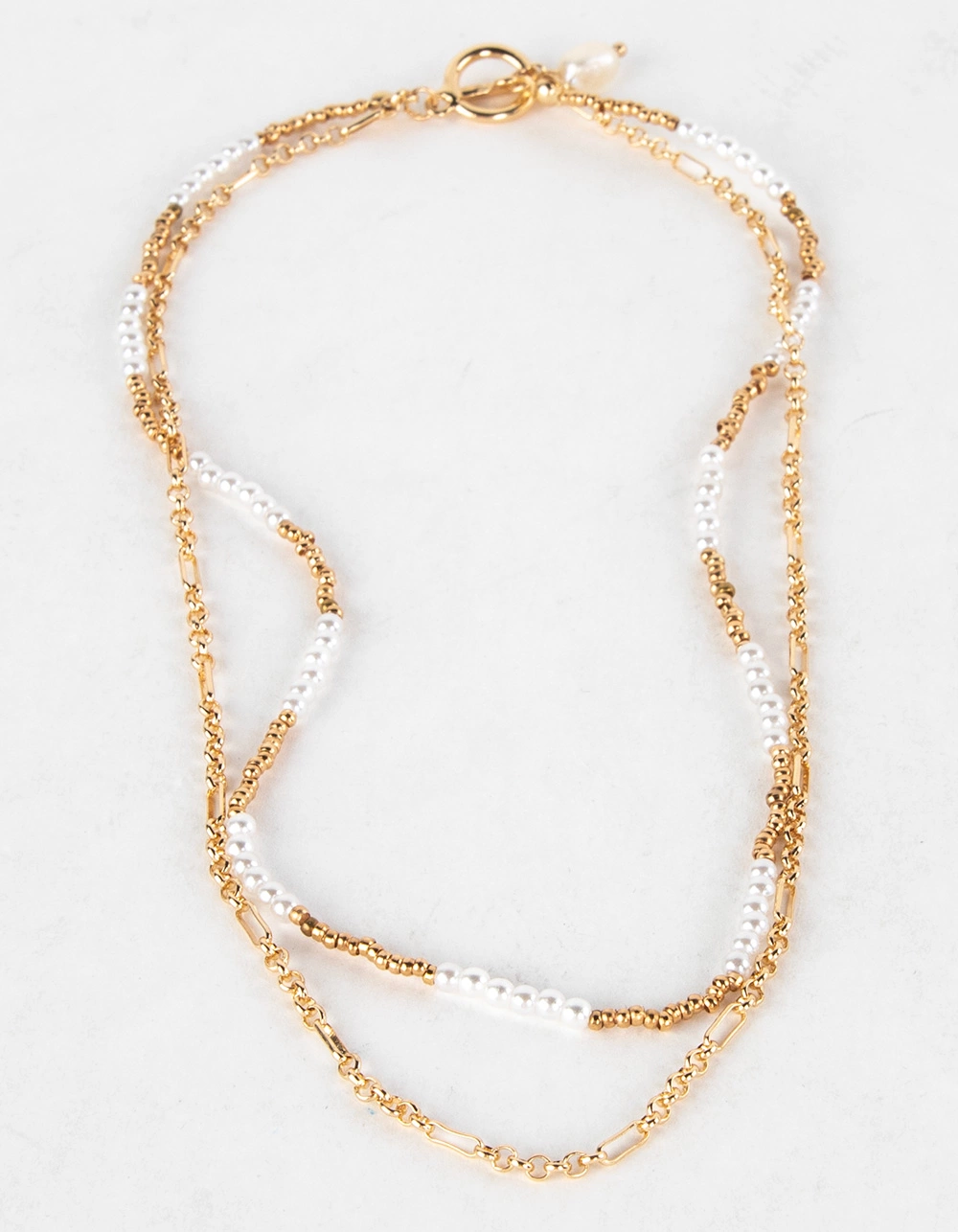 FULL TILT Layered Beaded Pearl Necklace