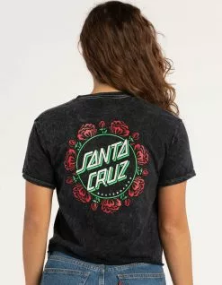 SANTA CRUZ Ring Rose Womens Crop Tee