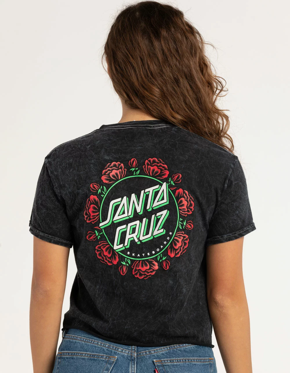SANTA CRUZ Ring Rose Womens Crop Tee
