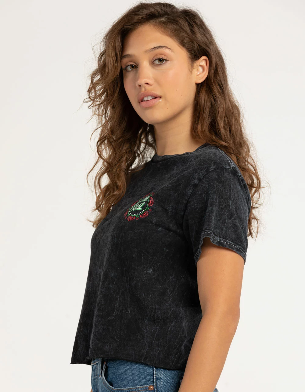 SANTA CRUZ Ring Rose Womens Crop Tee - Image 3