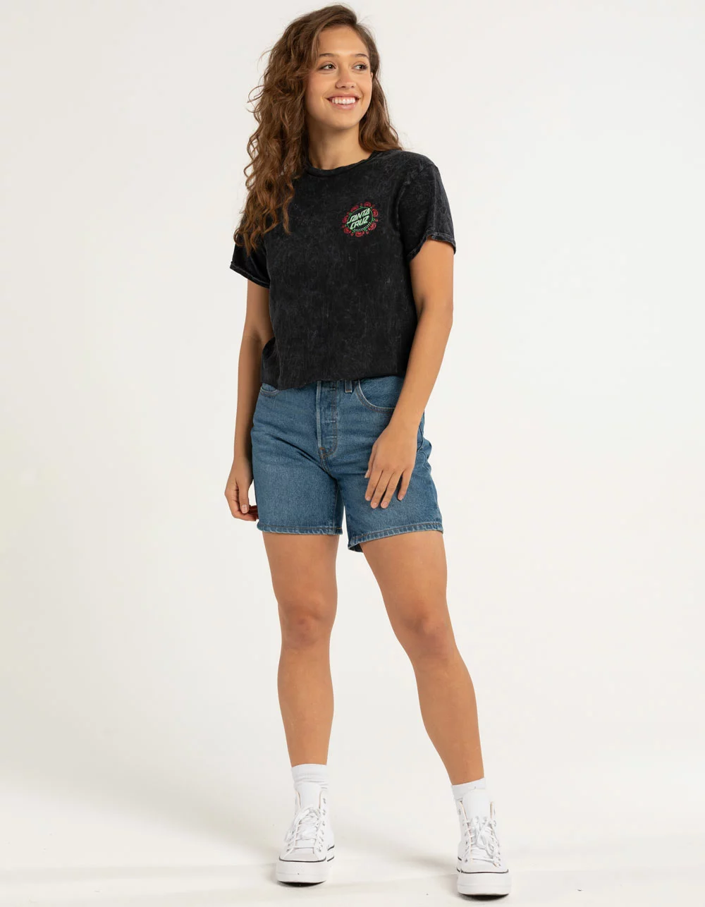 SANTA CRUZ Ring Rose Womens Crop Tee - Image 4