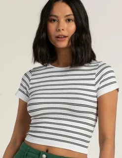 FULL TILT Womens Stripe Seamless Baby Tee
