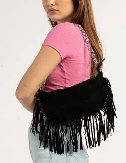 Fringe Trim Shoulder Bag