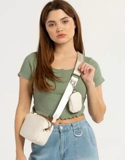 Smooth Double Pouch Crossbody Bag