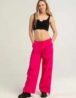 REWASH Womens Low Rise Parachute Pants
