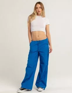 REWASH Womens Low Rise Parachute Pants