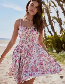 RSQ Womens Corset Slip Dress