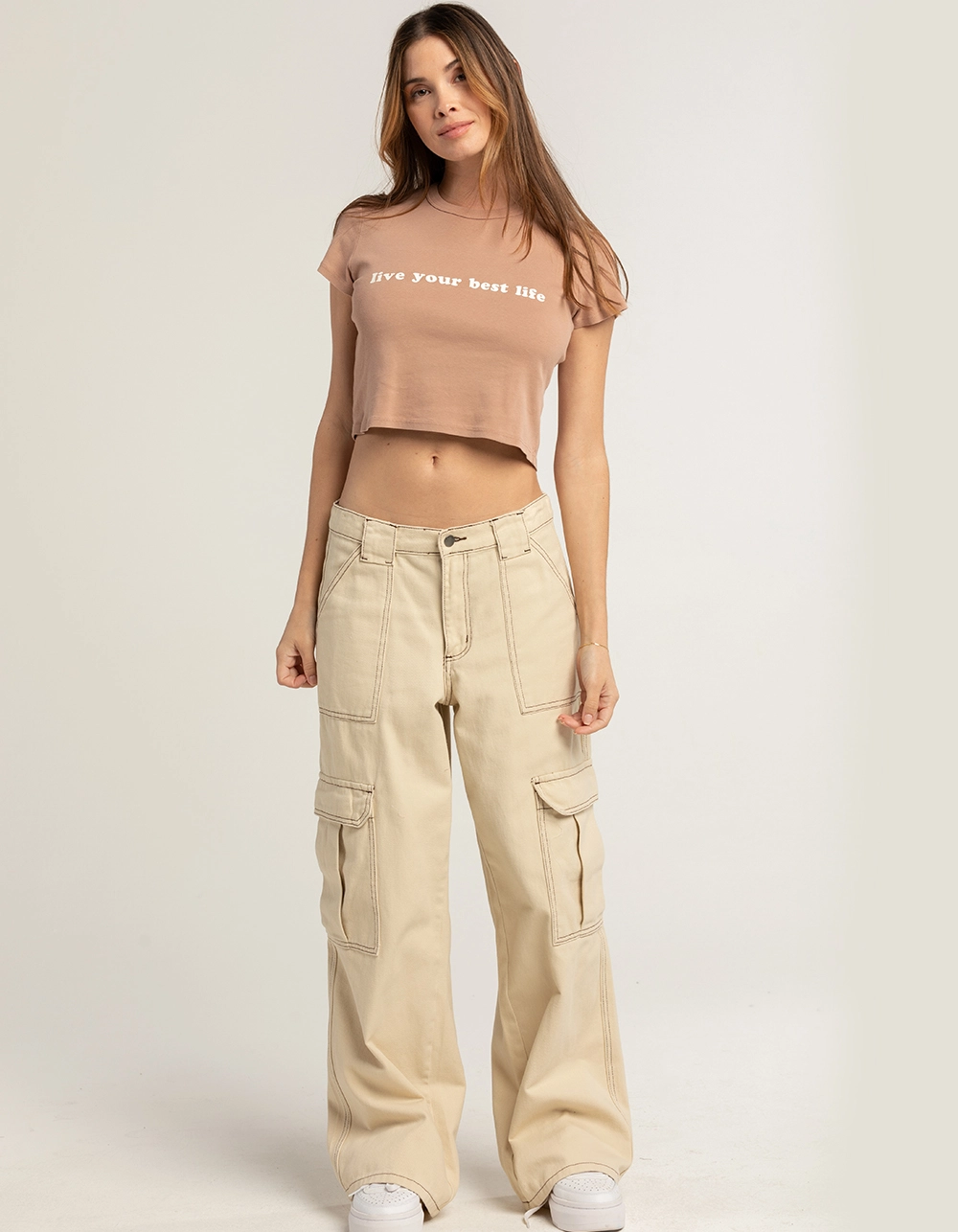 FULL TILT Live Your Best Life Womens Baby Tee - Image 5