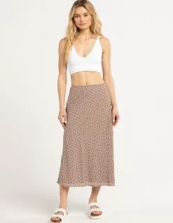 RSQ Womens Low Rise Ditsy Midi Skirt