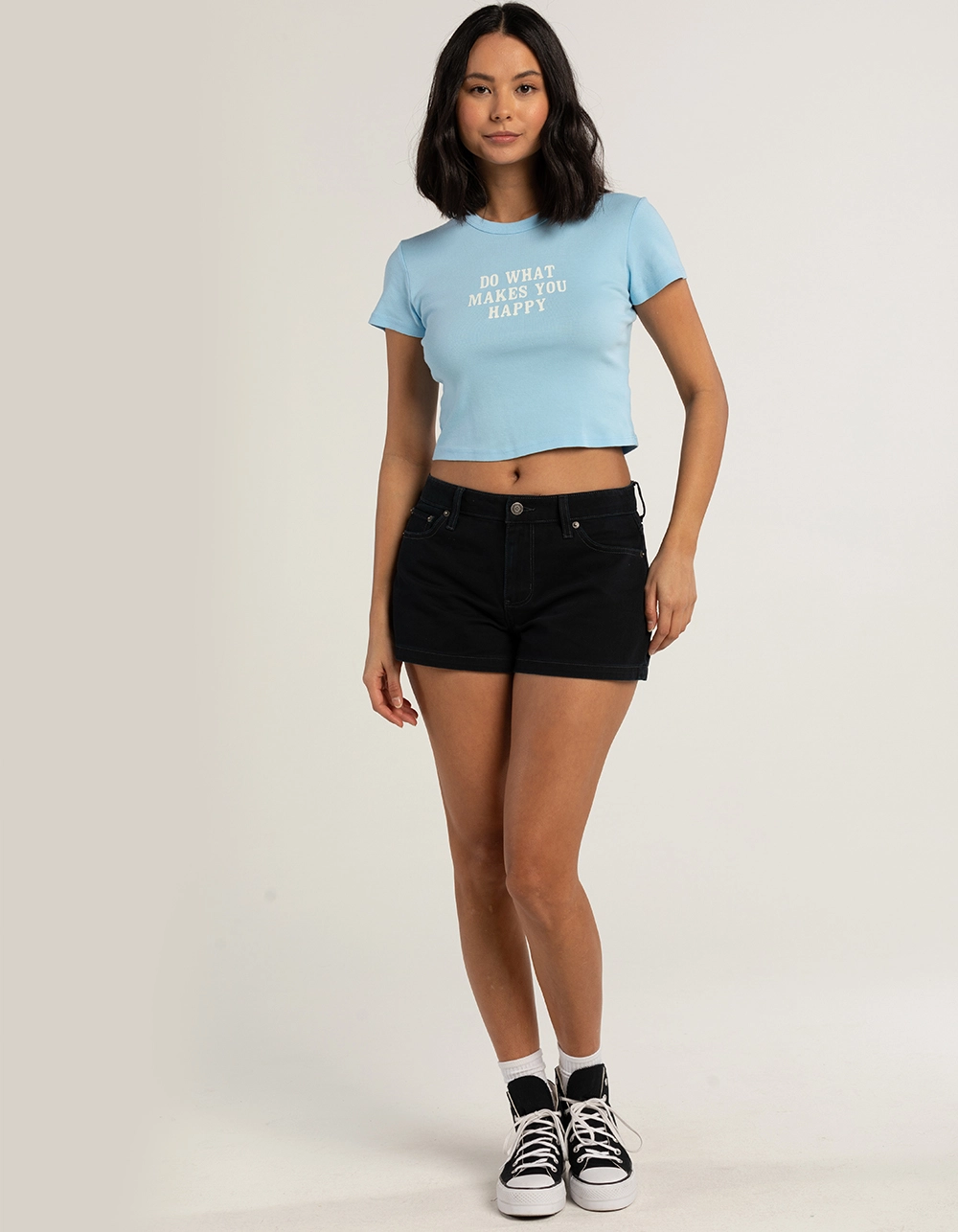 FULL TILT Do What Makes You Happy Womens Baby Tee - Image 5