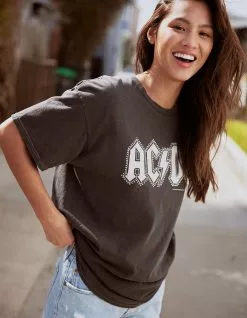 ACDC Womens Studded Boyfriend Tee