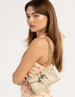 Grommet Chain Shoulder Bag