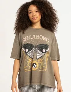 BILLABONG Balance Butterfly Womens Boyfriend Tee