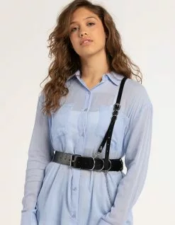 Drape Chain Cross Body Strap Womens Belt