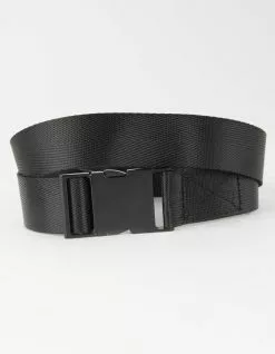 Solid Metal Buckle Womens Web Belt