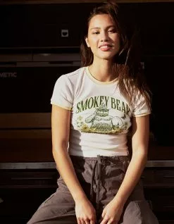 RSQ X Smokey Bear Womens Ringer Baby Tee