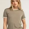 FULL TILT Solid Ringer Womens Tee