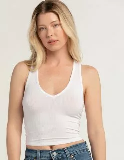 BOZZOLO V-Neck Rib Womens Tank Top