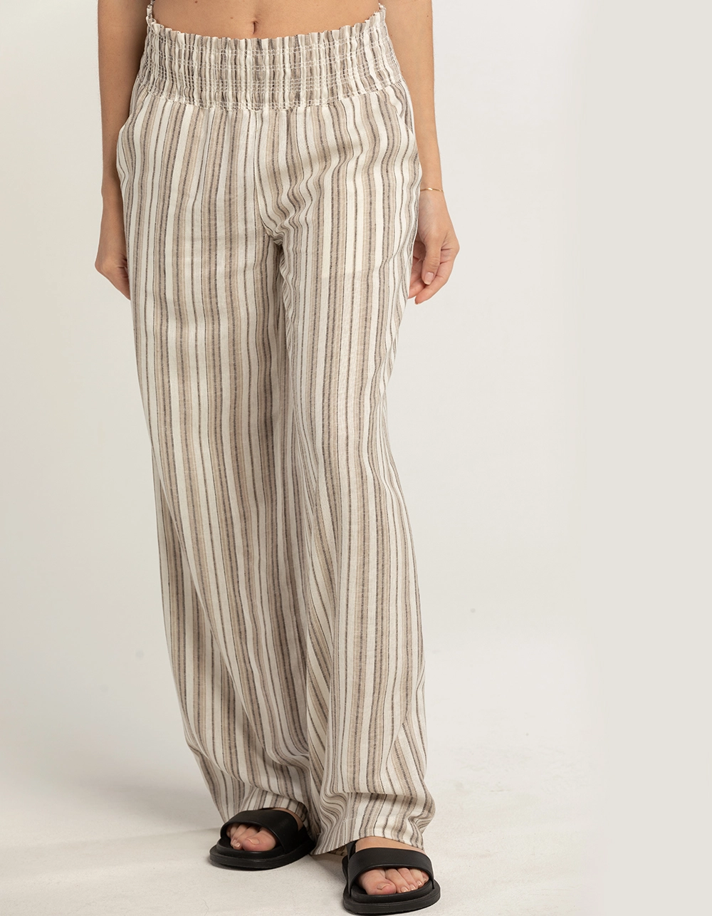 LOVE TREE Stripe Linen Womens Pants - Image 2