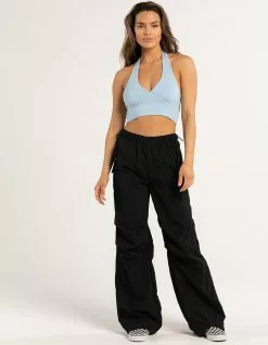 LOVE TREE Womens Nylon Parachute Pants