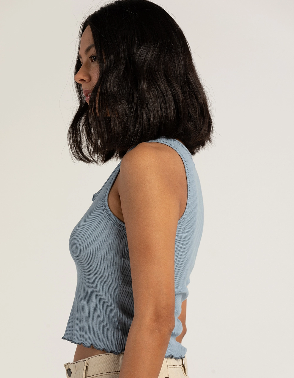 HEART & HIPS Split Neck Womens Thermal Tank Top - Image 2