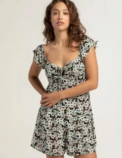 TIMING Tie Front Womens Romper