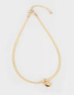 FULL TILT Snake Chain Smiley Face Necklace