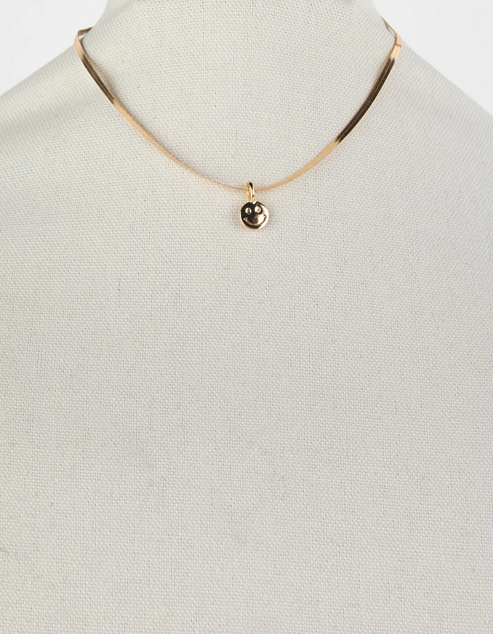 FULL TILT Snake Chain Smiley Face Necklace - Image 3