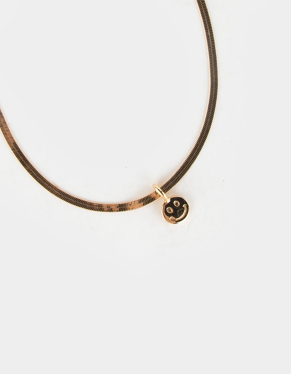 FULL TILT Snake Chain Smiley Face Necklace - Image 4