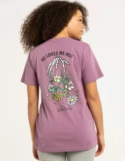 LAST CALL CO. He Loves Me Not Womens Boyfriend Tee