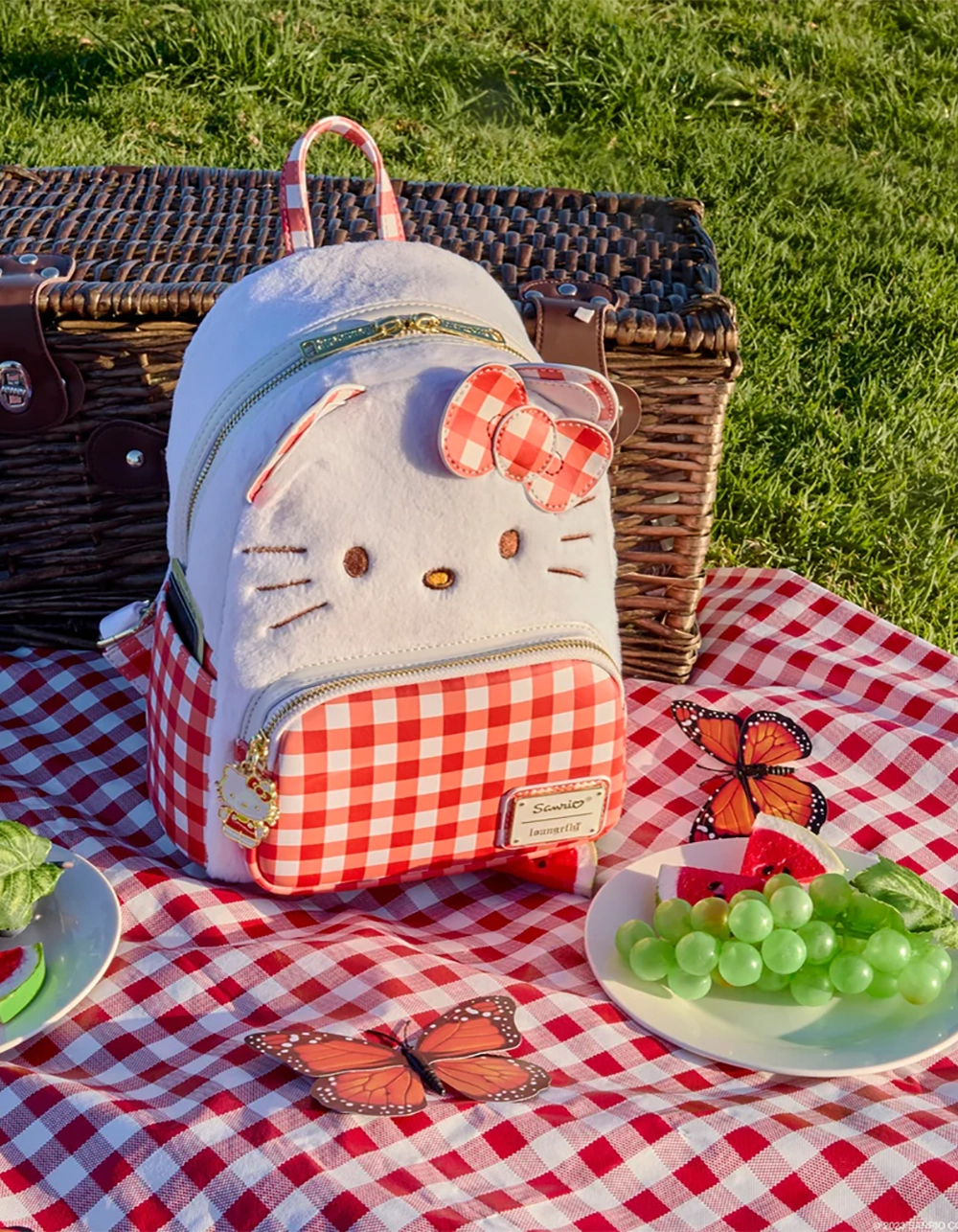 LOUNGEFLY Hello Kitty Gingham Mini Backpack - Image 6