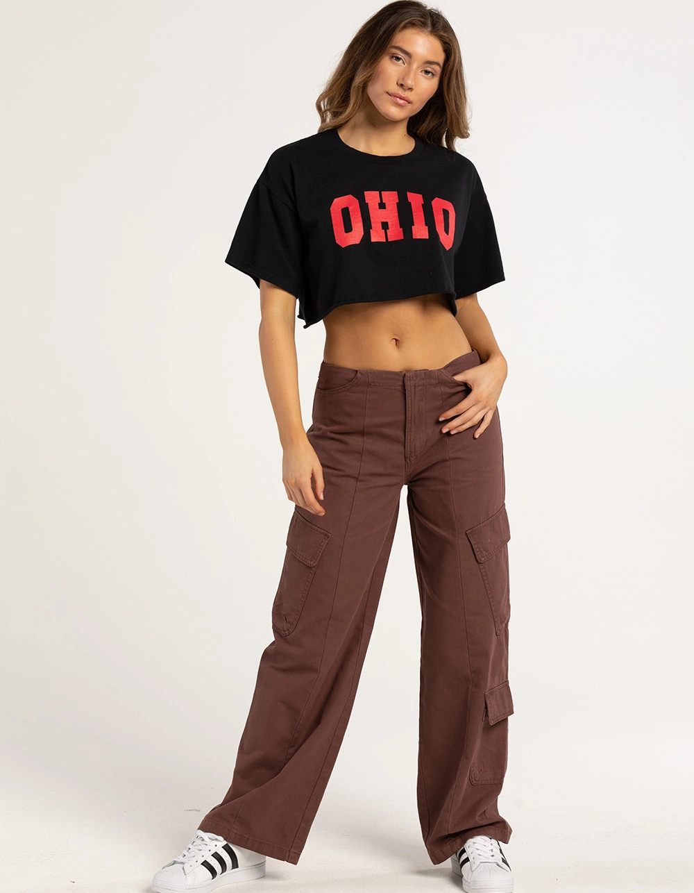 FULL TILT Ohio Womens Crop Tee - Image 4