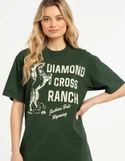 DIAMOND CROSS RANCH Rear Up Womens Oversized Tee