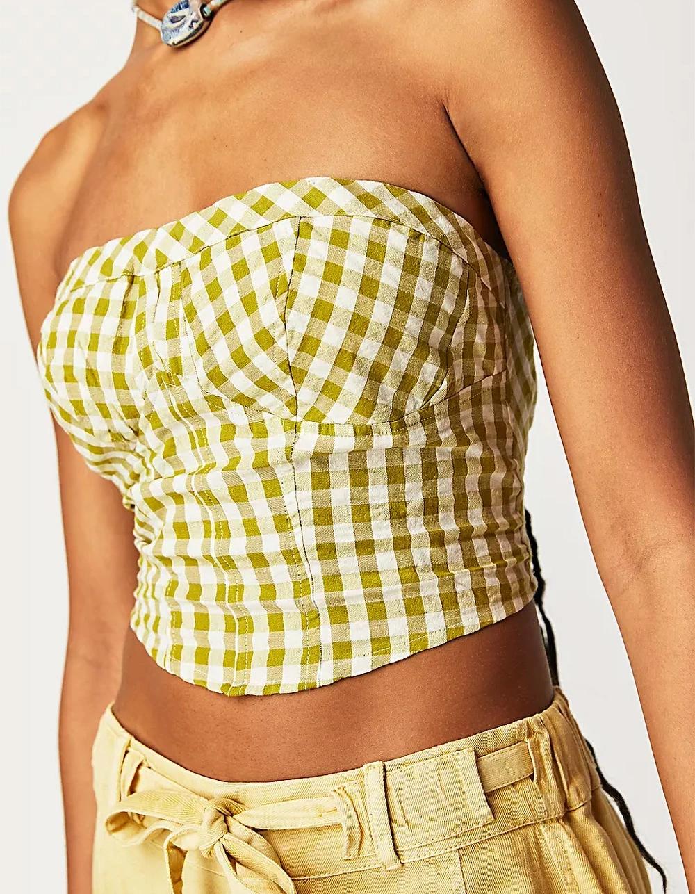 FREE PEOPLE Leilani Gingham Womens Tube Top - Image 3