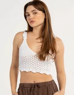 GENERATION K Crochet Tie Back Womens Top