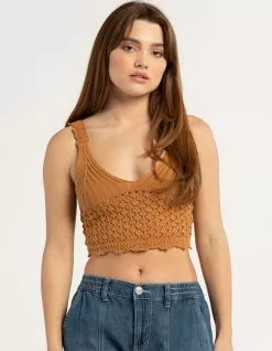 GENERATION K Crochet Tie Back Womens Top