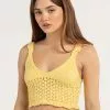 GENERATION K Crochet Tie Back Womens Top