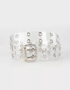 Clear Grommet Womens Belt