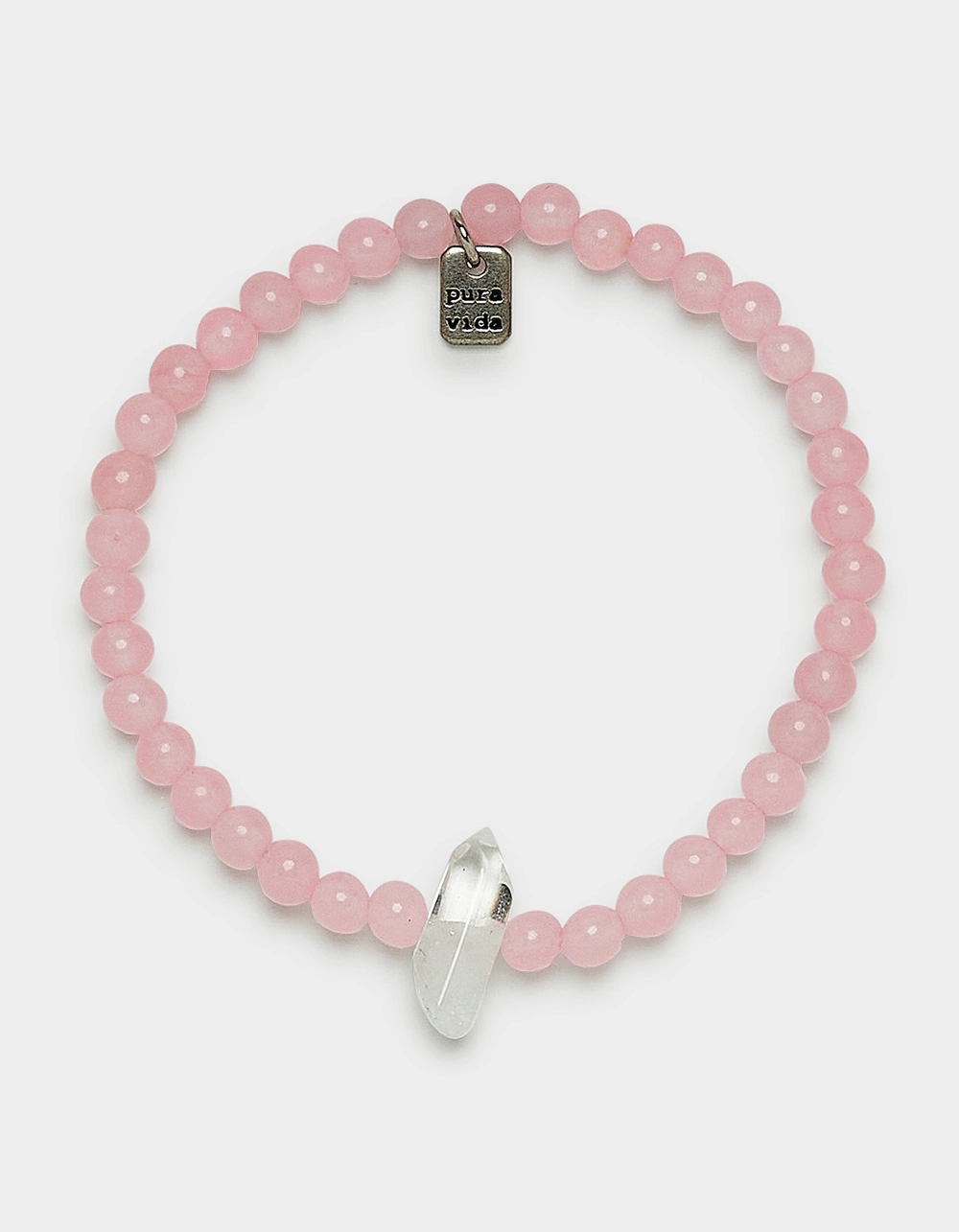 PURA VIDA Intention Rose Quartz Stretch Bracelet