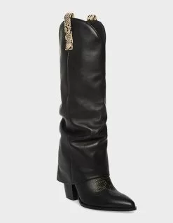 STEVE MADDEN Lassy Fold Over Western Womens Boots
