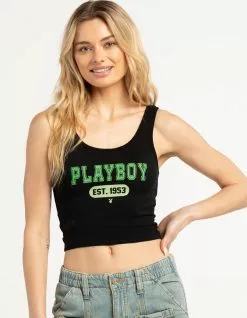 PLAYBOY Collegiate Womens Crop Tank Top