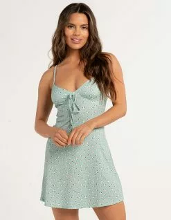 IJOAH Tie Front Womens Knit Dress